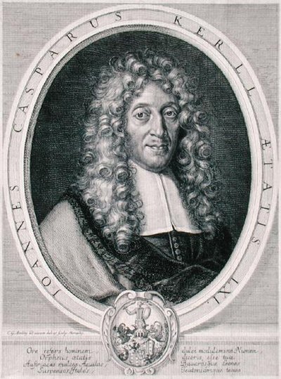 Johann Caspar Kerll (1627-93) Monachyn kaivertama (kaiverrus) tekijältä Karl Gustave (after) Amling