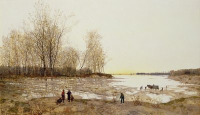 A Flooded Wooded Landscape, n. 1875-1880 (öljy kankaalle) tekijältä Karl Heffner