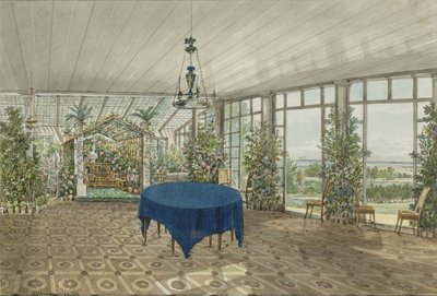 Talvipuutarha Vielgorskyn Pavlinon kartanolla, 1834 tekijältä Karl Ivanovich Kolmann