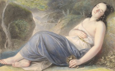 Psyche Sleep in a Landscape, 1837. tekijältä Karl Joseph Aloys Agricola