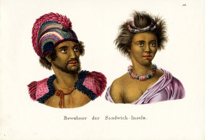Havaijin ihmiset, 1824 tekijältä Karl Joseph Brodtmann
