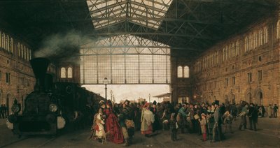 Junan saapuminen Wienin luoteisasemalle, 1875 tekijältä Karl Karger
