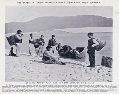 Donegal Fisher Folk, joka käyttää Curraghia tai Coraclea (m/w kuva) tekijältä Karl Karlovich Piratsky