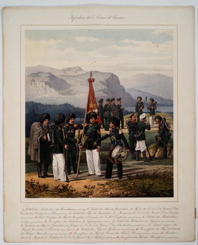 Venäjän Kaukasuksen armeijan jalkaväki, 1867 tekijältä Karl Karlovich Piratsky