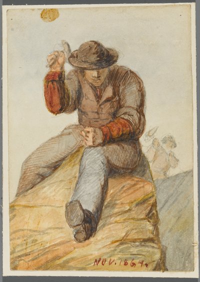 Kivityöläinen, 1864 (wc mustan median alipiirroksen päällä) tekijältä Karl L.H. Mueller
