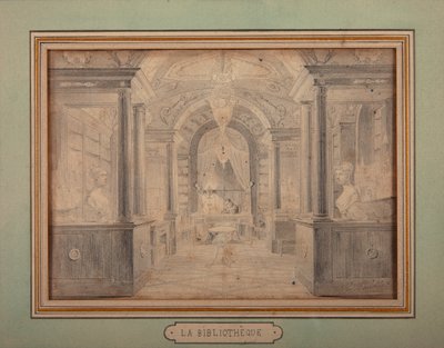 Napoleon töissä Chateau de Malmaisonin kirjastossa, n. 1806 tekijältä Karl Loeillot Hartwig