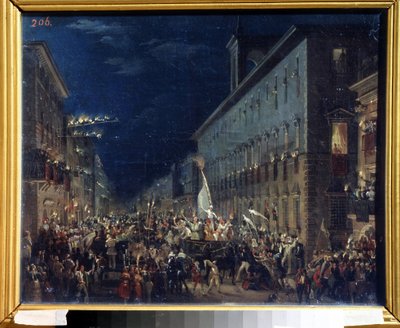Poliittinen ilmentymä Roomassa (Italia) - Karl Pavlovich Briullov (Briullov) (1799-1852) maalaus - Öljy kankaalle, 37 x 46 cm tekijältä Karl Pavlovich Bryullov