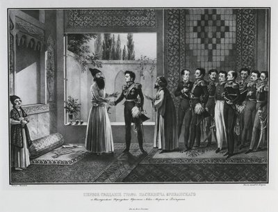 Kreivi Ivan Paskevitšin ensimmäinen tapaaminen Abbas Mirzan kanssa, 1828 tekijältä Karl Petrovich Beggrov