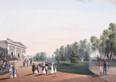 Näkymä puistoon lähellä Yelaginin palatsia, 1823 tekijältä Karl Petrovich Beggrov