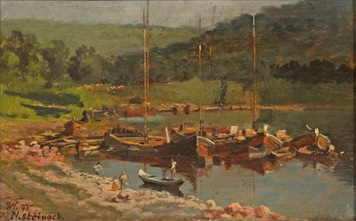 Karl Weysser - Laivat Neckarsteinachissa, 1893 tekijältä Karl Weysser