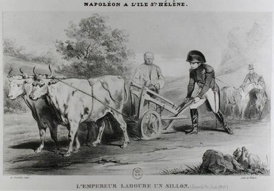 Napoleon (1769-1821) St. Helenalla, kaiverrus Francois le Villain (fl.1819-22) tekijältä Karl after Loeillot Hartwig