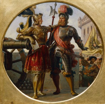 Keisari Maximilian I ja Georg von Frundsberg tekijältä Karl von Blaas