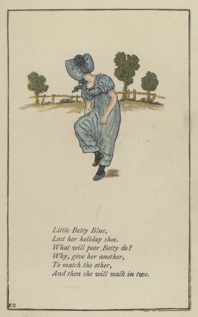 Little Betty Blue (väri litho) tekijältä Kate (after) Greenaway