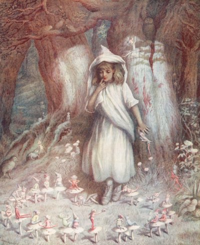 Tonttusormus (värilitografia) tekijältä Kate (after) Greenaway