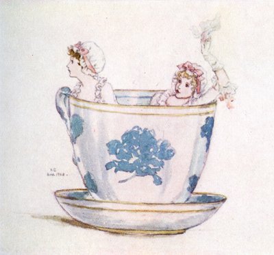 Kate Greenawayn "Rauhaa teekupissa". tekijältä Kate Greenaway