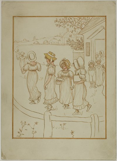 Tytöt menossa alas kaistaa tekijältä Kate Greenaway