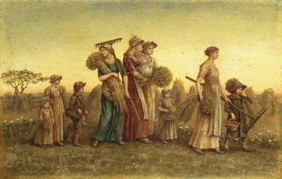 Gleaners Going Home (akvarelli laivalla) tekijältä Kate Greenaway