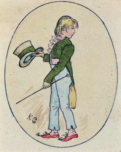 Kuvitus Pyhän Ystävänpäivälle 1914 (wc paperilla) tekijältä Kate Greenaway