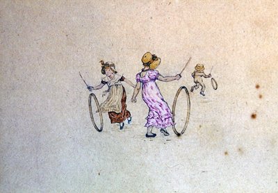 Maaliskuun kuvitus vuoden 1889 almanakista tekijältä Kate Greenaway
