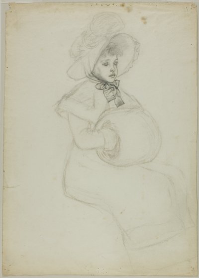 Istuva tyttö ja Muff tekijältä Kate Greenaway