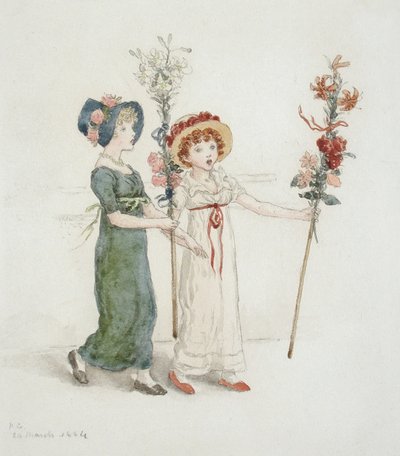 Kaksi lasta sauvoineen tekijältä Kate Greenaway