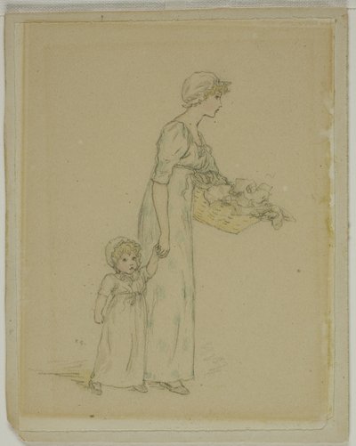 Nainen lapsen kanssa tekijältä Kate Greenaway