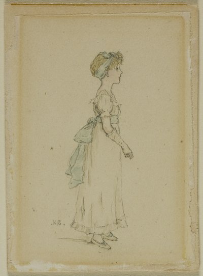 Nuori tyttö siniset nauhat tekijältä Kate Greenaway