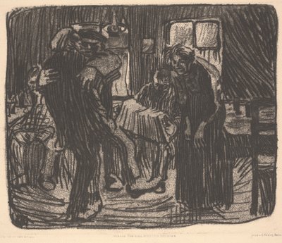 Hamburg Tavern tai Pub Hamburger tekijältä Käthe Kollwitz
