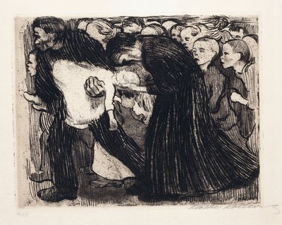 Ajaa yli; Uberfahren, 1910 tekijältä Käthe Kollwitz