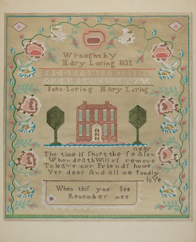 Sampler, c. 1937. tekijältä Katherine Hastings
