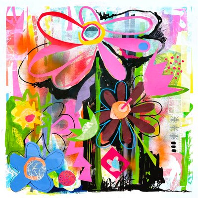 urban eden, 2025 (sekatekniikka paperille) tekijältä Kathy Dunaway