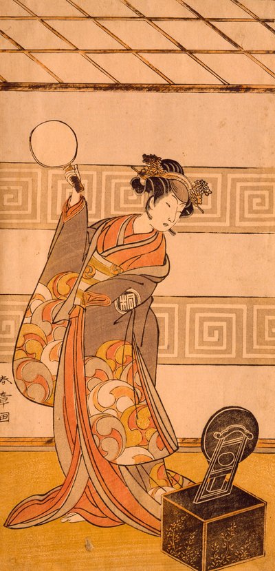 Näyttelijä Arashi Sangoro II naisosassa, kirjoittanut Katsukawa Shunsho (1726-1792), puupiirros, Japani, Japanilainen sivilisaatio tekijältä Katsukawa Shuncho