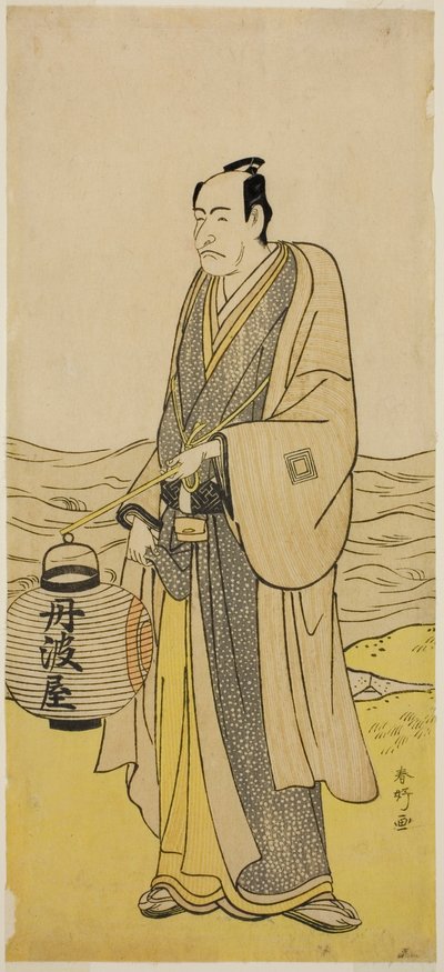 Näyttelijä Ichikawa Danjuro V roolissa Tambaya Suketaro näytelmässä On