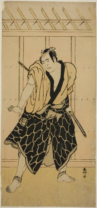 Näyttelijä Sawamura Sojuro III roolissa Soga no Dozaburo () tekijältä Katsukawa Shunkо̄