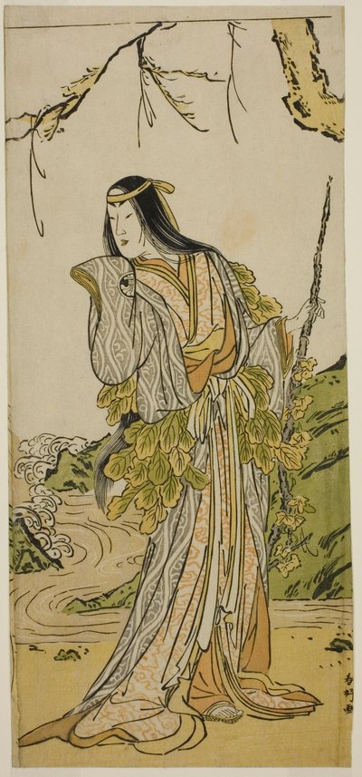 Näyttelijä Segawa Kikunojo III Yamauban roolissa näytelmässä Otokoyama Furisode Genji, joka esitettiin Kiri-teatterissa yhdentenätoista kuukautena vuonna 1785. tekijältä Katsukawa Shunkо̄