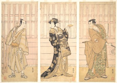 Yoshiwaran talon huoneessa, n. 1788. tekijältä Katsukawa Shunko