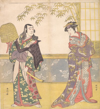 Kabuki ac ja rs Sawamura Sojuro Hyvä idea d Sanogawa Ichimatsu Hyvä jäsen Ahko r Te-sanin miro r for r. . . , 1788. tekijältä Katsukawa Shunko