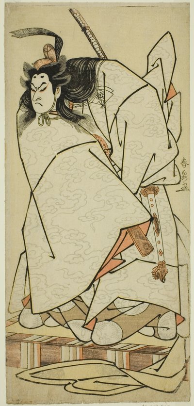 Näyttelijä Onoe Matsusuke I Ashikaga Takaujina näytelmässä Kumoi no Hana Yoshino no Wakamusha, esitettiin Nakamura-teatterissa yhdestoista kuukaudessa, 1786 tekijältä Katsukawa Shunsen