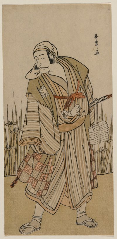 Ichikawa Danjuro V matkustajana iirispakan vieressä tekijältä Katsukawa Shunsho