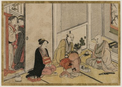 Sisätilojen kohtaus tekijältä Katsukawa Shunsho
