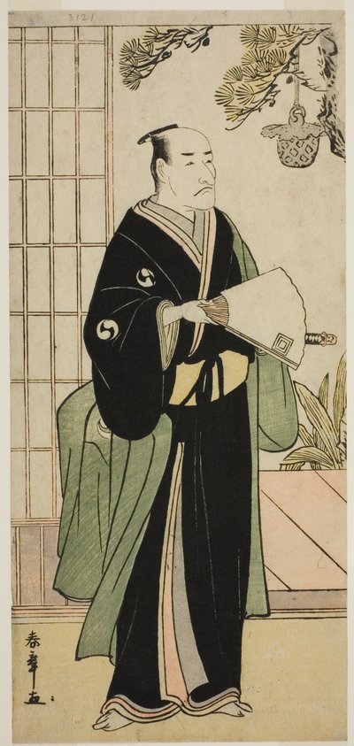 Näyttelijä Ichikawa Danjuro V Oboshi Yuranosukena näytelmässä Kanadehon Chushingura, esitettiin Nakamura-teatterissa viidennessä kuussa, 1783 tekijältä Katsukawa Shunsho