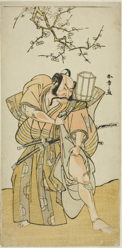 Näyttelijä Ichikawa Danzo IV Kamakura no Gongoro Kagemasa, näytelmän viidennessä kohtauksessa Nishiki Tsui no Yumitori (A Dandyish Brocade: Opposing Warriors), esitettiin Morita-teatterissa yhdestoista kuukaudessa, 1778 tekijältä Katsukawa Shunsho
