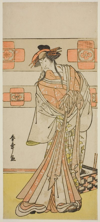 Näyttelijä Ichikawa Monnosuke II Renegade-munkki Seigenin haamuna näytelmässä Edo no Hana Mimasu Soga, esitettiin Nakamura-teatterissa toisena kuukautena, 1783 tekijältä Katsukawa Shunsho