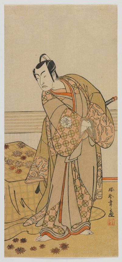 Näyttelijä Matsumoto Koshiro IV, Edo-kausi, 1770-luvun loppu (värillinen puupalikkaprintti) tekijältä Katsukawa Shunsho