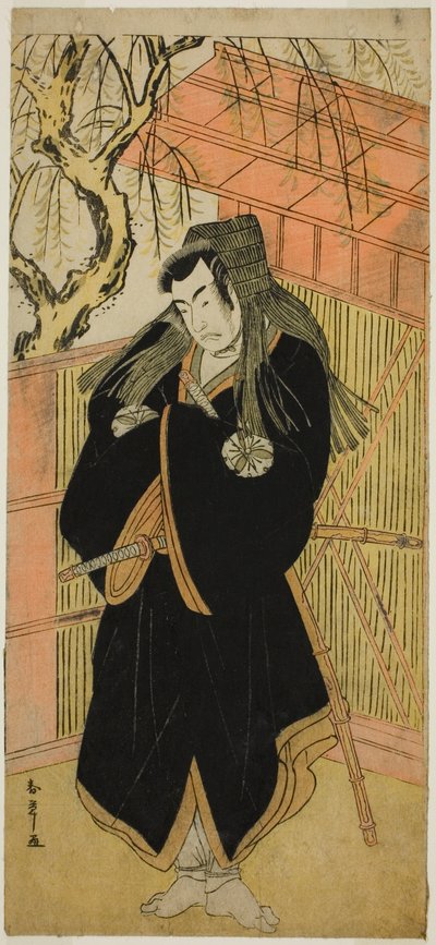 Näyttelijä Matsumoto Koshiro IV Matsuo-maruna (?) näytelmässä Sugawara Denju Tenarai Kagami (?), Esitettiin Nakamura-teatterissa (?) neljännessä kuussa, 1779 (?) tekijältä Katsukawa Shunsho