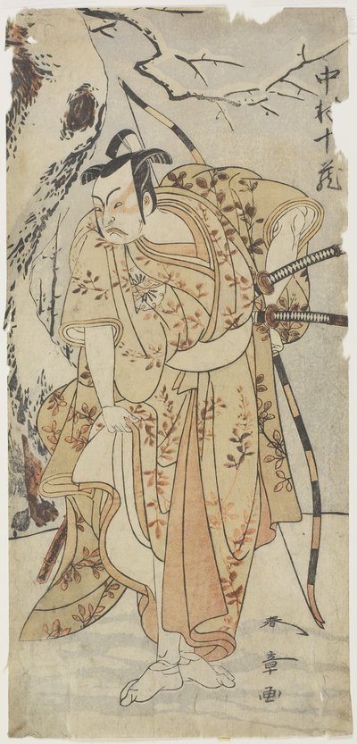 Näyttelijä Nakamura Ju_zo_ samurain roolissa tekijältä Katsukawa Shunsho