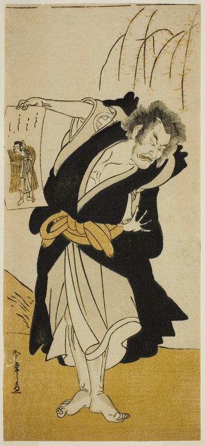 Otani Hiroemon III luopuva munkki Dainichibo näytelmässä Tsukisenu Haru Hagoromo Soga, joka esitettiin Ichimura-teatterissa kolmantena kuukautena, tekijältä Katsukawa Shunsho