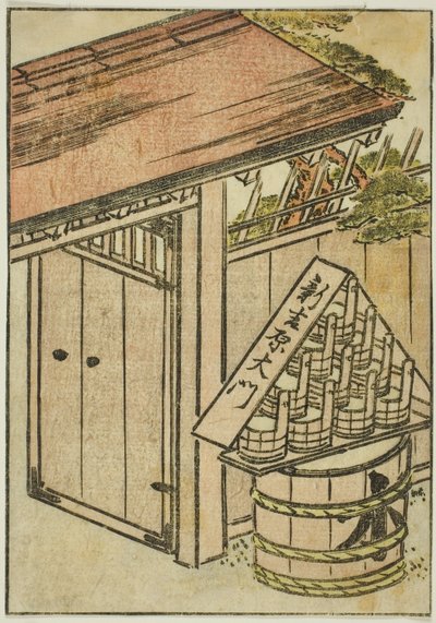 The Gate of the New Yoshiwara, etukappale teoksen "Mirror of Beautiful Women of the Pleasure Quarters (Seiro bijin awase sugata kagami)" kolmannesta osasta. tekijältä Katsukawa Shunsho