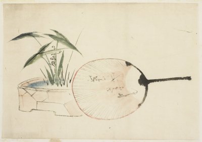 Tuulettimen ja kasvien järjestely tekijältä Katsushika (school of) Hokusai