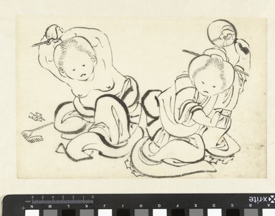 Dues dones fent-se els cabells tekijältä attributed to Katsushika Hokusai